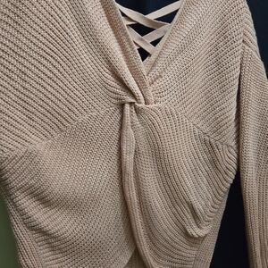 Elegant V-Neck Knit Sweater in Blush